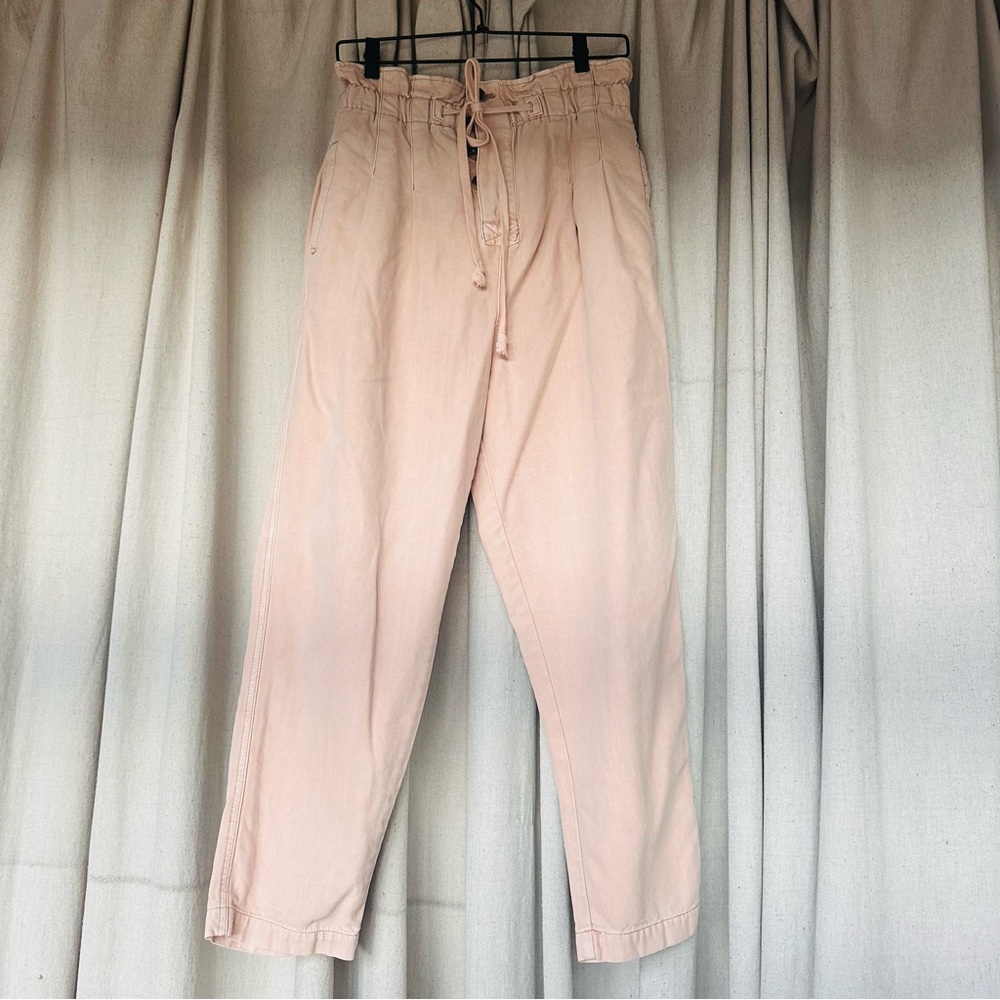 SOLD Free People Pink Pleated High-Waisted Trouser